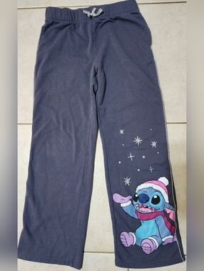 Girls Sz XL (14/16) Disney Stitch Wide Leg Pajama Pants, EUC